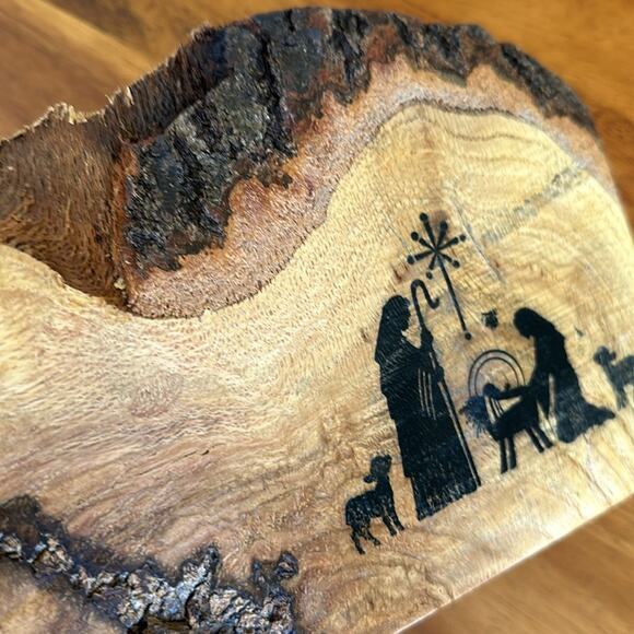 Wood Art with Nativity Print Mary Joseph Baby Jesus Christmas Holiday‎ Decor - Picture 3 of 3